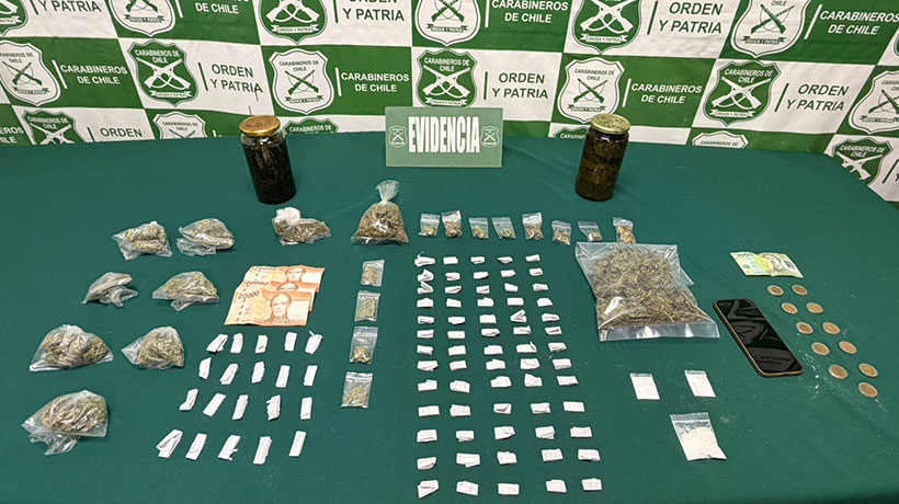 Carabineros detiene a cuatro sospechosos en Algarrobo por tráfico de drogas